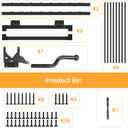 Deck Gate Outoor, 36 Black Heavy Duty Steel Anti-Rust Fence Door with Adjustable Width (Up to 48"), Easy Installation Metal Gate for Residential, Yard, Patio, with Hinges and Latch