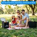 PoVwlty Rubber Beach Bag with Insulated Cooler,Waterproof Tote for Summer, (BLACK, Medium)
