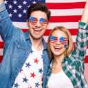 XIMenNaO 36 Pack 4th of July Heart Sunglasses, American Flag Patriotic Sunglasses Red White Blue Glasses for Women Men, USA Independence Day Party Favor Accessories
