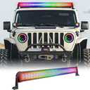 RGB Car Light Bar Offroad Multicolor Offroad Driving Lights for Trucks ATV Golf Cart & Boat with Remote and Wiring Harness (180W)