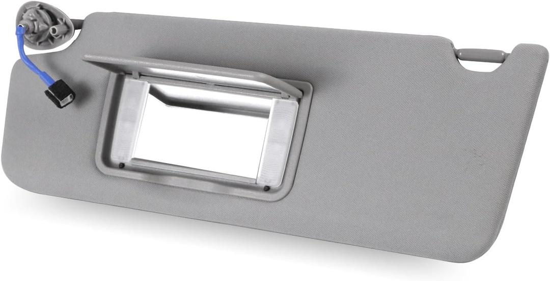 Nakuuly Left Driver Side Sun Visor Gray Compatible with 2016-2022 Honda Pilot 2018-2020 Honda Ridgeline Sunvisor with Mirror with Vanity Light Replaces # 83280-TG7-A12ZB