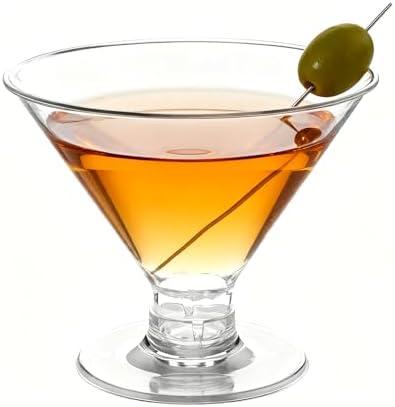 Zezzxu 40 Pack Plastic Martini Glasses 5 Oz Disposable Cocktail Glasses, Mini Dessert Cups with Spoons Perfect for Fall Halloween Party Birthday Wedding and All Events