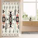 Newsely Small Stall Rv Western Aztec Cactus Shower Curtain 36Wx72H Inch Camper Southwest Boho Geometric Ethnic Shower Curtain Bathroom Set African Waterproof Bath Decoration Accessories Home Decor (A-01green Black)