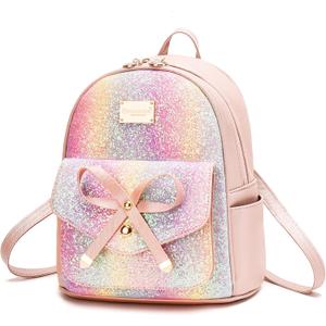 I IHAYNER Girls Bowknot Cute Leather Backpack Mini Backpack Purse for Women