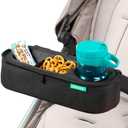 Universal Stroller Tray with Insulated Sippy Cup Holder - Upgraded Rigid Frame Stays Upright - Exclusive Non Slip Straps Firmly Grip Stroller Bar. Universal Stroller Snack Tray Attachment