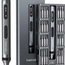 Mini Electric Screwdriver Set, 52 in 1 Precision Electric Screwdriver Cordless with 48 Magnetic Bits, Repair Tool Kit with Tweezers and Pry Bar (Grey)