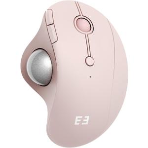 Seenda Wireless Trackball Mouse, Bluetooth - Ergonomic Rollerball Mouse Rechargeable, 3 Device Connection Optical Mice Adjustable DPI Thumb Control Mice Compatible for Mac/Android/Windows - Rose Pink