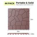 Rovibek 44 PCS Interlocking Deck Tiles, 12" X 12" Plastic Deck Tiles Outdoor Waterproof, All Weather Patio Tiles for Balcony Backyard Poolside Porch, Pavers for Outside Walkway, Stone Brown