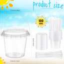 Funnymoom 100 Set 16oz Clear Plastic Drink Buckets with Lids and Straws Disposable Iced Coffee Cups Rum Buckets for Cocktail Parties Smoothie Cup Bulk with Handles for Beach Pool Party Supplies