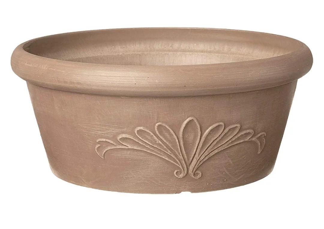 Arcadia Garden Products PSW TA30TP Plastic/Stone/Wood Composite Bulb Pan – No Drainage Hole (Drillable), Planter Bowl for Succulents, Bonsai, Fairy Gardens, Herbs,12-Inch, Taupe