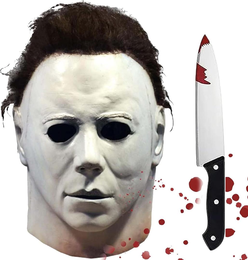 Horror Movie Killer Mask Scary Halloween Mask Full Head Cosplay Masquerade Headgear Costume Props for Adults (Style 2)