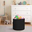 MEGASKET Large Black Storage Basket, 16" x 14" Cotton Rope Baskets for Storage, Blanket Storage Living Room, Big Woven Laundry Basket, Dog Kids Toy Box Organizer, Round Floor Shoe Towel Bin