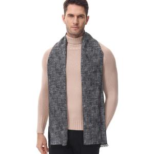 Mens Scarves Winter Warm Long Classic Fashion Business Plaid Solid Color Scarf for Men Gift