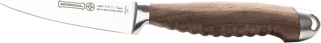 Mundial Nobilis Series, 3.5 Paring Knife, Wood Handle, Stainless Steel Blade - Ideal For Peeling Fruits and Vegetables