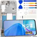 OLED for Samsung S22 5G Screen Replacement for Samsung Galaxy S22 5G SM-S901B G901U G901A G901W Digitizer Touch Screen Assembly with Frame US Version Silver (with Fingerprint)