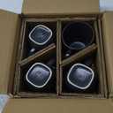 famiware Coffee Mugs Set of 4, Ocean Square 13oz Coffee Cup Set with Handle for Cocoa, Milk, Hot Chocolate, Tea, Water, Stoneware Cups for Kitchen, Microwave and Dishwasher Safe, Matte Black