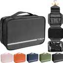 Travel Toiletry Bag for Women Men - Portable Large Hanging Organizer Makeup Bag for Cosmetic, Shampoo, Conditioner, Brushes Set, Cosmetic Travel Accessories Essentials, Grey