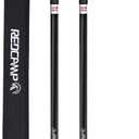 REDCAMP Aluminum Adjustable Camping Tarp Poles, Set of 2, 36in to 90in Telescoping Lightweight Waterproof Tent Poles, Multi-Purpose Extension Paint Roller/Gutter Cleaning/Duster Pole, Black