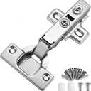 Kimdot 10 Pack Frameless Soft Close Cabinet Hinges for Kitchen 105Clip on Plate Adjustable Concealed European Door Hinges Nickel Plated Finish (Full Overlay)