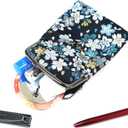 Japanese Kimono Gold Brocade Coin Purse Change Purse Wallets Pouch (Sakura NAVY)