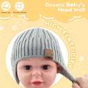 UAMOEI Baby Winter Hat Bear Kids Knit Beanie with Ears Girls Warm Hats for Boy Toddler Beanies Earflap Girl Infant Hat (US, Age, 6 Months, 24 Months, Black+Gray)