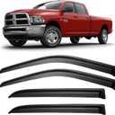 Window Visors Rain Guards for 2009-2018 Ram 1500 Crew/Mega Cab/Full-Size Cab, Window Vent Wind Deflectors Visors Shades for 2010-2024 Ram 2500 & 3500, 2019-2024 Ram 1500 Classic Body Models Only (2009-2018 ram 1500 crew cab)