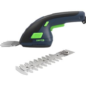 ZEITE 7.2V Grass Shear & Shrubbery Trimmer, 2-in-1 Cordless Grass Cutter and Mini Hedge Trimmer, Rechargeable Li-ion Battery and Charger,Long Handle,Versatile Garden Tool for Grass & Bush Trimming