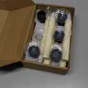 Daord 5 Pcs Sensor Dusk to Dawn Window Candles Flameless Flickering Candlesticks with Black Holders & Suction Cups Battery Operated Fake Candle for Christmas Home Decor (5pcs,Ivory)