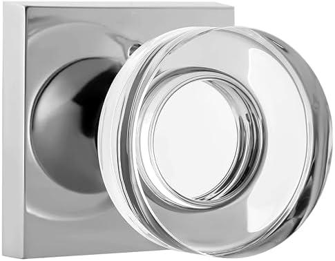 coolnews Crystal Glass Door Knobs Interior with Lock, Modern Round Privacy Door Knob for Bathroom Bedroom, Polished Chrome coolnews Crystal Glass Door Knobs Interior with Lock, Modern Round Privacy Door Knob for Bathroom Bedroom, Polished Chrome