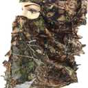 Camouflage Hunting Cap, Camo Hunting Leafy Hat with Full 3D Face Mask Hood Technology