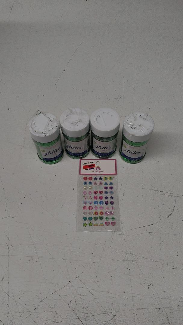 Glitter 4oz-Kelly Green 4 Pack, Stickers