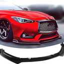 Front Bumper Lip Spoiler Splitter Fit for Infiniti Q60 Red Sport/Luxe/Pure/ 2017-2022 Accessories Gloss Black