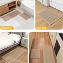 Furicher Large Waffle Bath Mat Set, Non Slip Bath Rug Set, Ultra Absorbent Bath Mats for Bathroom Decor, Extra Soft Floor Kitchen Rugs Sets 2 Piece, Washable Bath Runner Rug, Brown, 20"47" & 16"24"