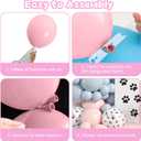 Pink Blue Brithday Balloon Arch Kit, Baby Pink Dusty Blue Cute Birthday Balloons with Print Balloons for Girl Birthday Party Decorations Baby Shower Pet Party Supplies