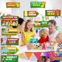 HOWAF 20pcs Jungle Safari Party Sign, Jungle Animal Directional Sign for Birthday Party Baby Shower Decorations Supplies, Wild Animal Party Decoration Welcome Sign, Zoo Animals Paper Sign