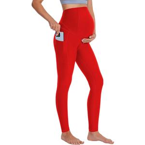 BUBBLELIME 22"/26" Maternity Yoga Leggings Over The Belly Soft Pregnancy Stretchy Workout Capris Pants with Pockets (X-Small)