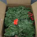 Christmas Garland, 9ft Pre-Lit Christmas Garland with Lights, Battery Operated with Pine Cones & Red Berries, Artificial Christmas Greenery for Mantle, Staircase, Doorway, Indoor Outdoor Decorations