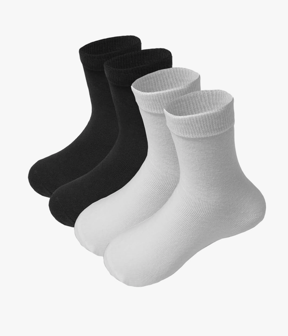 4 Pairs Unisex Kids Boys Girls Socks Boys Dress Socks Crew Seamless School Sock for Girls