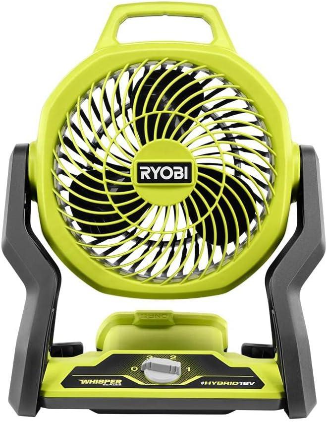 RYOBI ONE+ 18V Cordless Hybrid WHISPER SERIES 7-1/2 in. Fan (Tool Only), GREEN