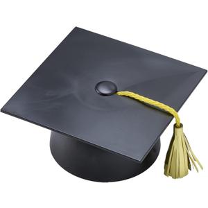 DecoPac Black Grad Cap with Tassels Cake Topper, Elegant Graduation Hat Cake Decoration, Food Safe, Pack of 12 (22422)