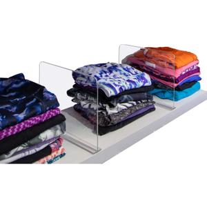 Bee Neat Closet Organization with Acrylic Clear Shelf Dividers - Closet Shelf Organizer for Clothes, Towels, Sweaters, Purses, and Books - Shelf Separators - 2 Pack (8" Tall 11 " Deep)