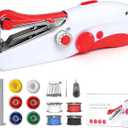 Portable Handheld Sewing Machine - Electric Mini Cordless Stitch Tool for Beginners & Adults | Quick Mending Repair Kit for Clothes, Fabric, Curtains, DIY Crafts | Travel & Home Use (Red)