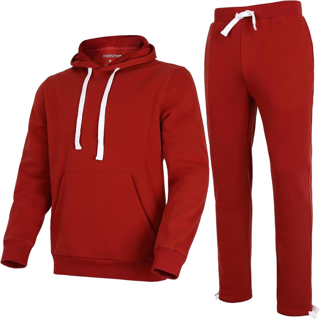 Men's Tracksuit 2 Piece Sets Fleece Casual Jogging Athletic Suits Hoodie Long Sleeve Athletic Sweatsuits (XL)