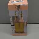 COOK WITH COLOR Glass Olive Oil Dispenser Bottle - 2 Pack, 17 oz Cruet - Elegant Carafe Decanter with Spout for Kitchen, Suitable for Vinegar, Coffee Syrups & Other Liquids (Pink with Bamboo Holder)