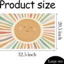 Watercolor Sun Banner Playroom Decor Banner Canvas 21 in x 33 in Hanging Flag Perfect for Kids Nursery and Playroom Wall Decor Stylish Room Decor for Boys and Girls