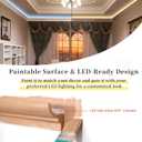 24 Pack 45.67" Ceiling Crown Molding Trim with LED Duct Kit (Total 91.3 Ft), High-Impact Decorative Ceiling Moulding with Separate LED Channel, Crown Molding for Ambient Home Lighting, Glue Included