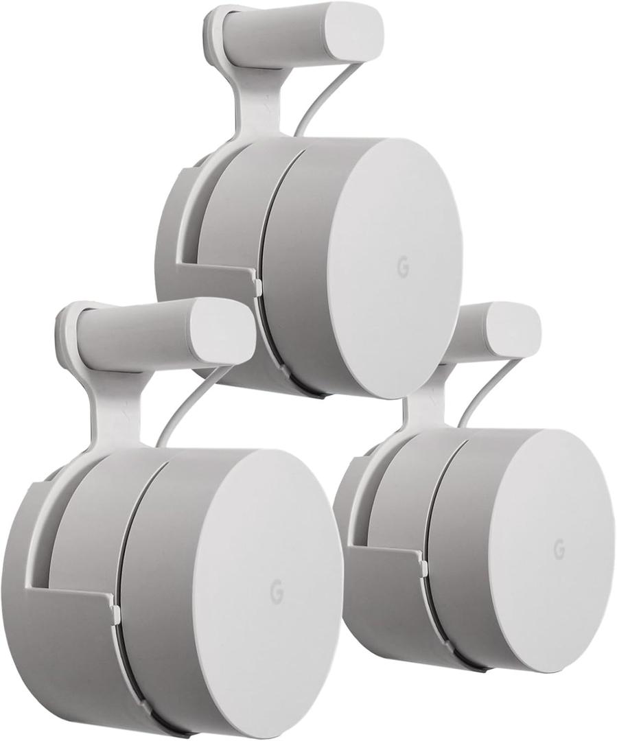 Dot Genie Google WiFi [Old Rectangular Plug  NOT Current Round Plug] Outlet Holder Mount Stand: No Messy Screws! (3-Pack)