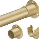 1.3 Inch Diameter Closet Rods for Hanging Clothes 17-39 Inch Adjustable, Metal Heavy Duty Closet Pole, Gold Closet Bar for Hanging Clothes, Suitable for Closet, Wardrobes, Bathroom, Windows