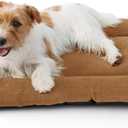 Bedsure Washable Dog Crate Pad for Medium Dogs, Anti-Slip Puppy Kennel Dog Bed for Crate - Ultra Soft Fleece Flat Thin Pet Mat (Not Chew Proof), Brown 29"x21"