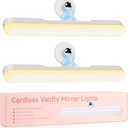 cambk Set of 2 Wireless Vanity Makeup Lights for Mirror, Stick On Rechargeable Light Bar for Bathroom Mirror with 3 CCT&Dimmable, Cordless Battery Operated Touch Control Lighting